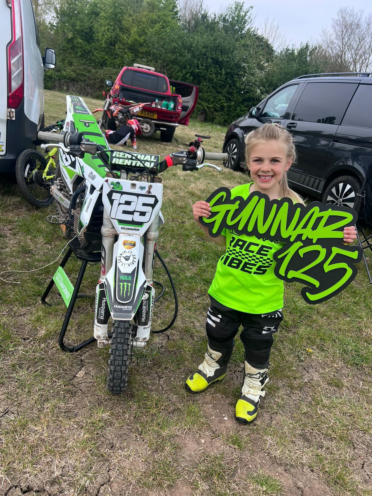 Green and Black Motocross Sign 4 Stroke