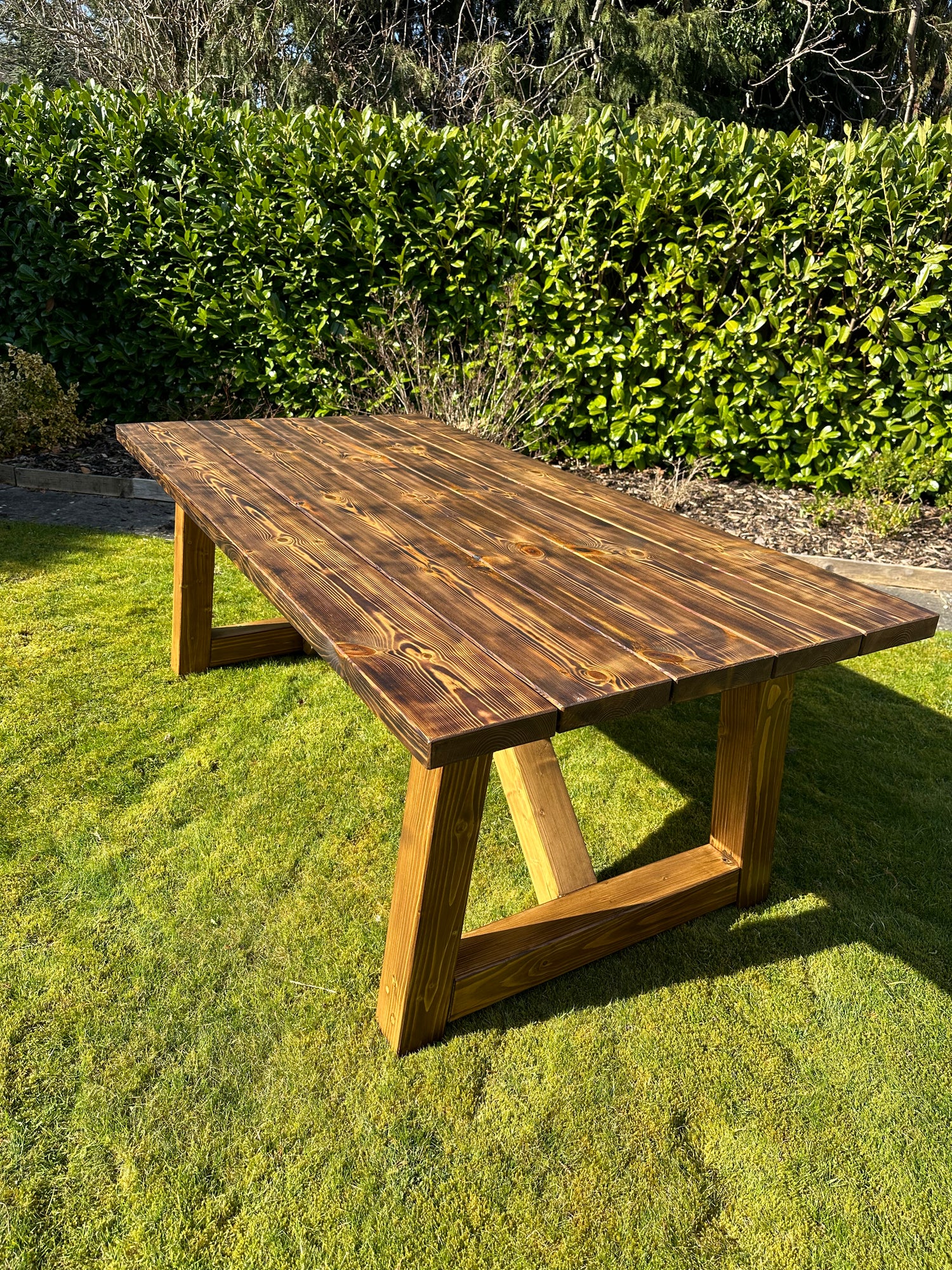 Farmhouse Table, Shou Sugi Finish, UK Garden Outdoor Living