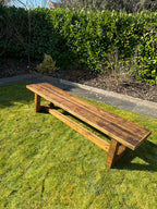 Farmhouse Bench UK Garden Outdoor Living, Shou Sugi
