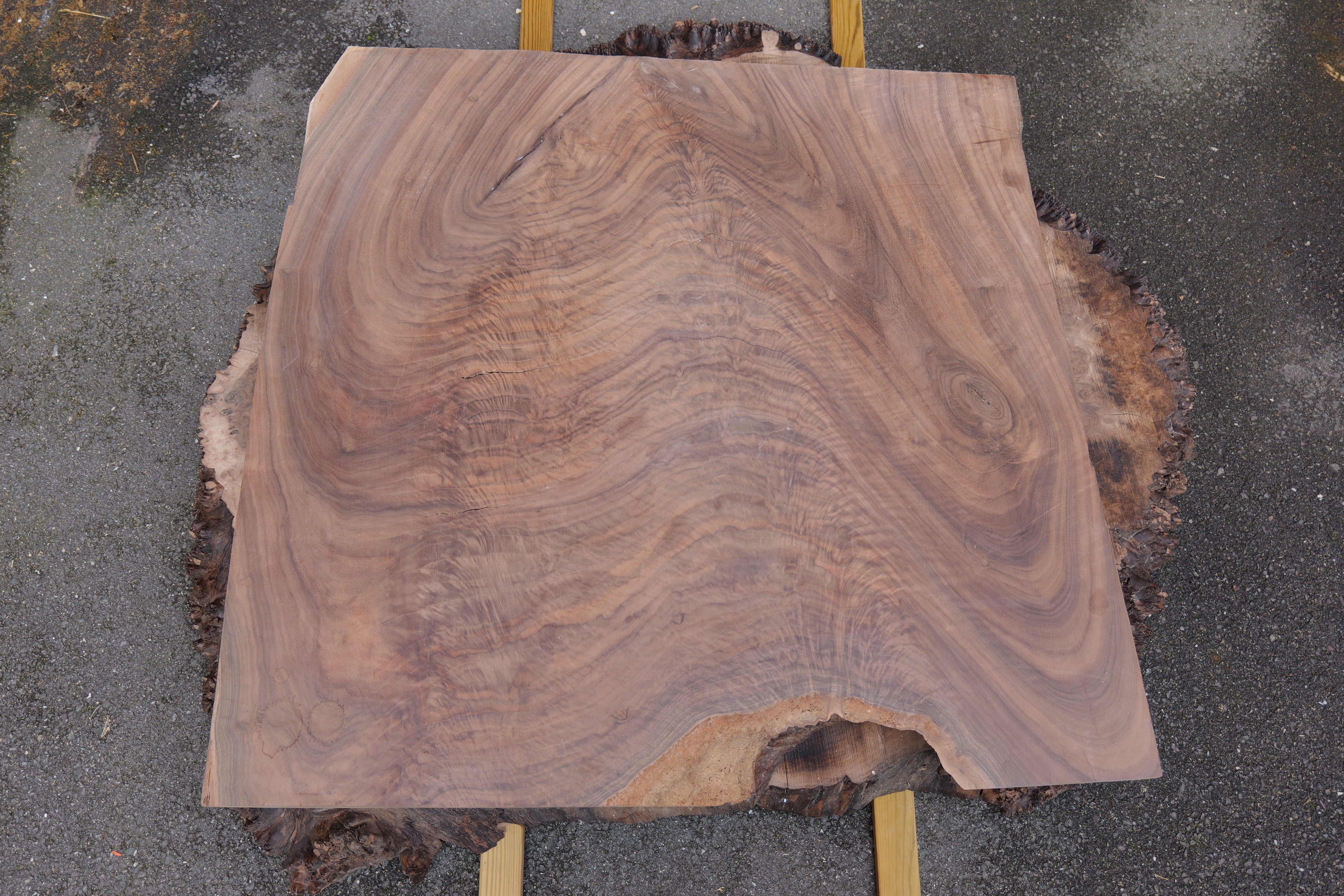 MATRIX TABLE (L / Black Walnut)天板なし KAZANAHOME Figured Solid Wood Black Walnut Live Edge Single Slab